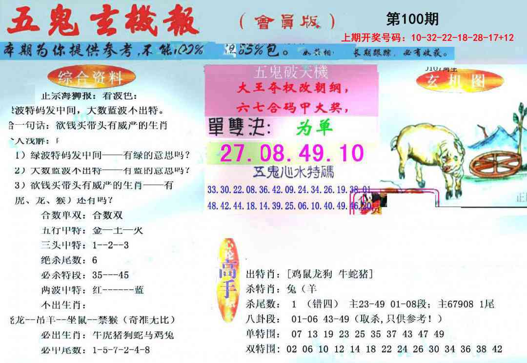 100期新五鬼玄机[图]